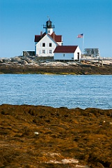 Cuckolds Light at Low Tide in Boothbay Region in Maine